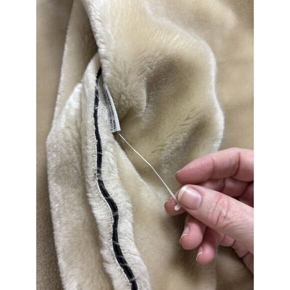 Miletta Faux Leather Coat Jacket Black XL Faux Fur Lining Zip Front Pockets - Picture 6 of 16